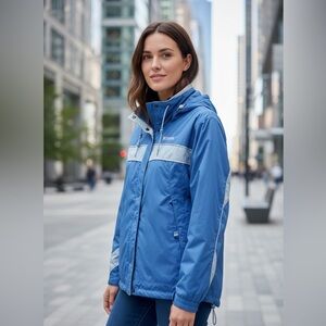 #553 Columbia Women's Blue and Gray Utility Jacket
